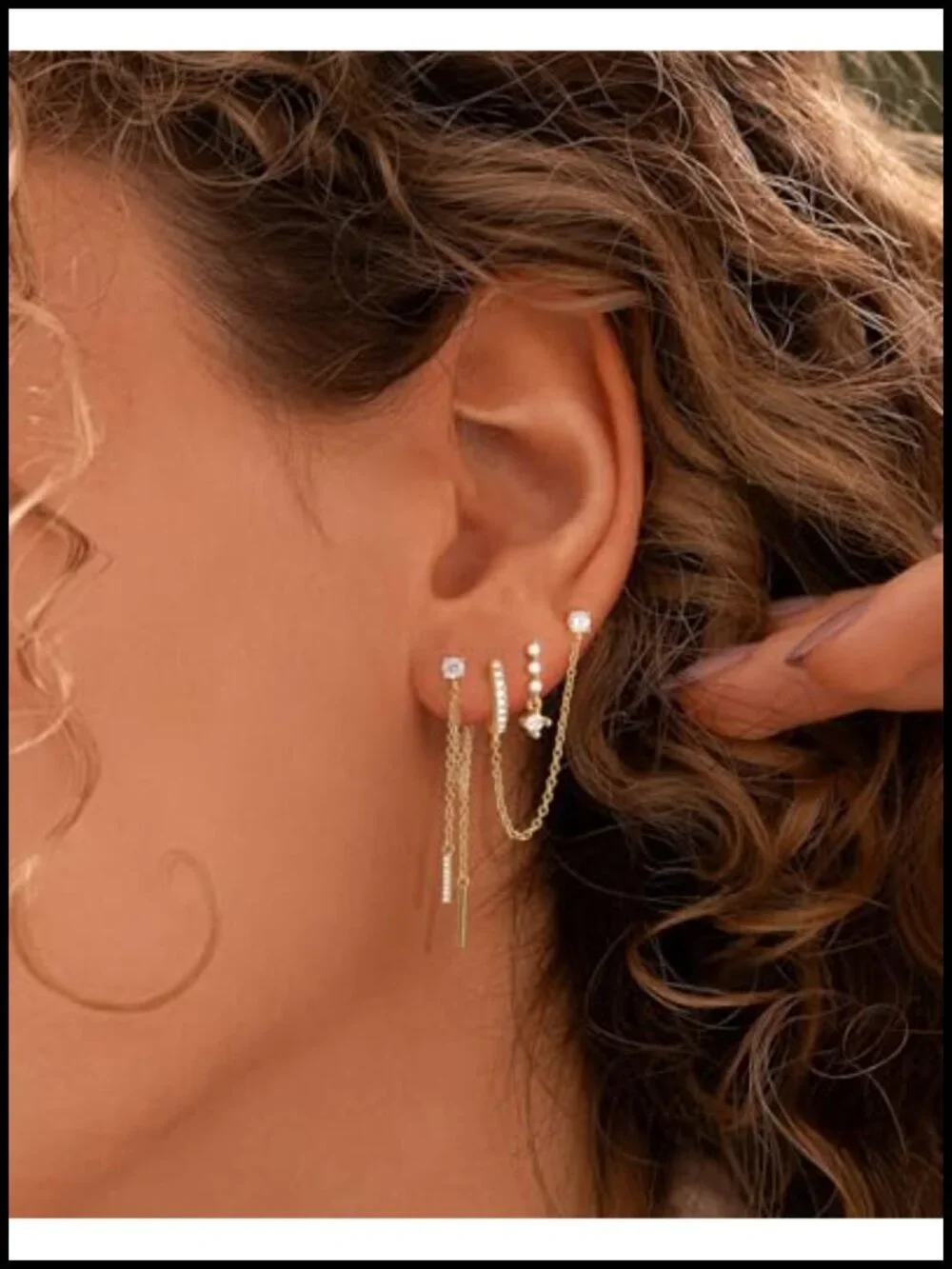 14K Gold Plated Dangle Earrings Set with Pearls & Zirconia, Hypoallergenic